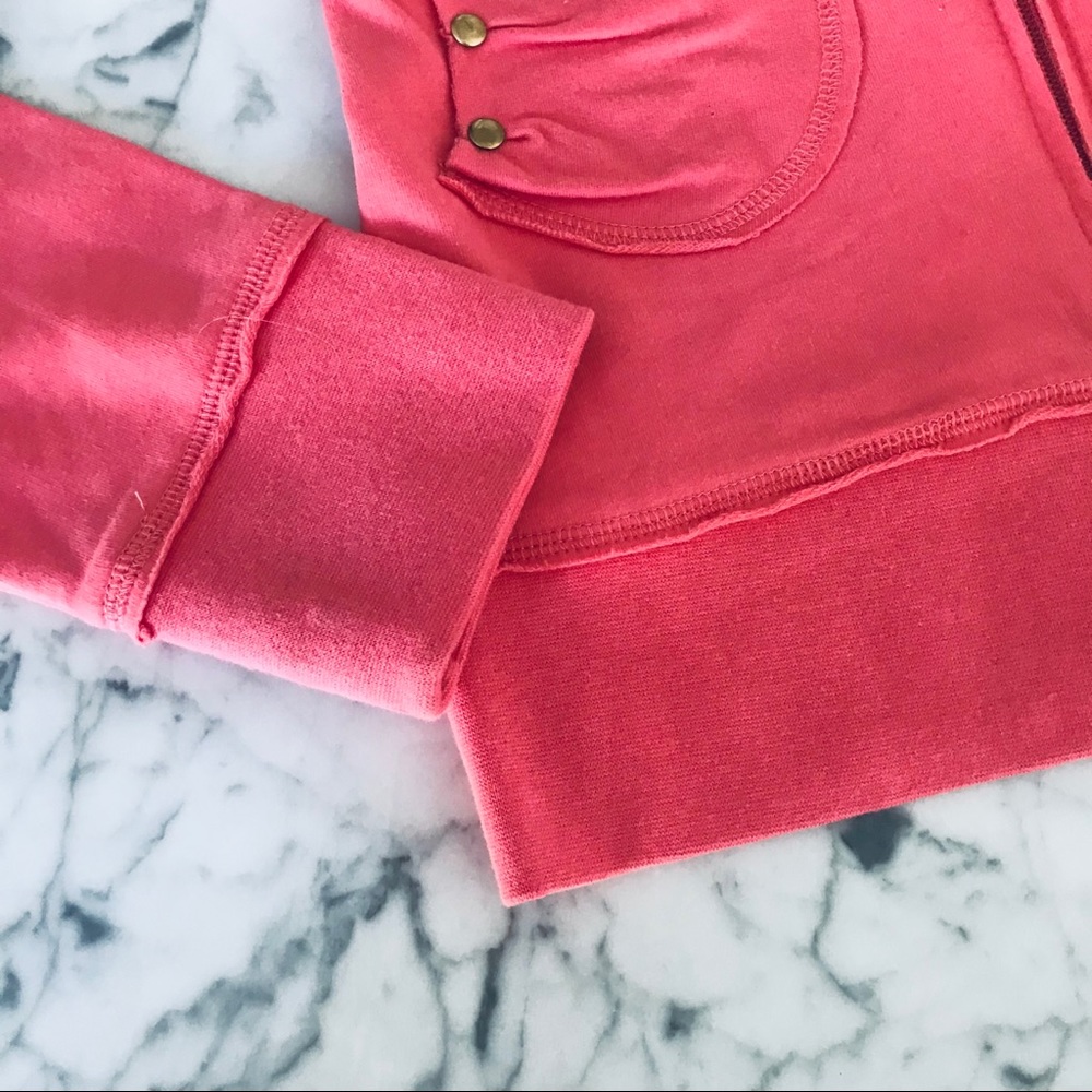 NEW Coral Zip Up with Gold Details - Picture 6 of 16